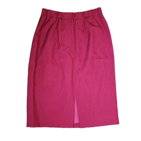 Liz Clairborne Straight Pencil Skirt Back Slit Womens Size Small Pink Fuchsia - Picture 2 of 5